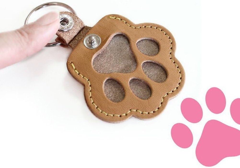 Pet Hair Storage Bag 3pcs Leather Cat Paw Keychain Portable Pet Hair Memorial Keepsake Keyring for Pet Commemorative - Image 2