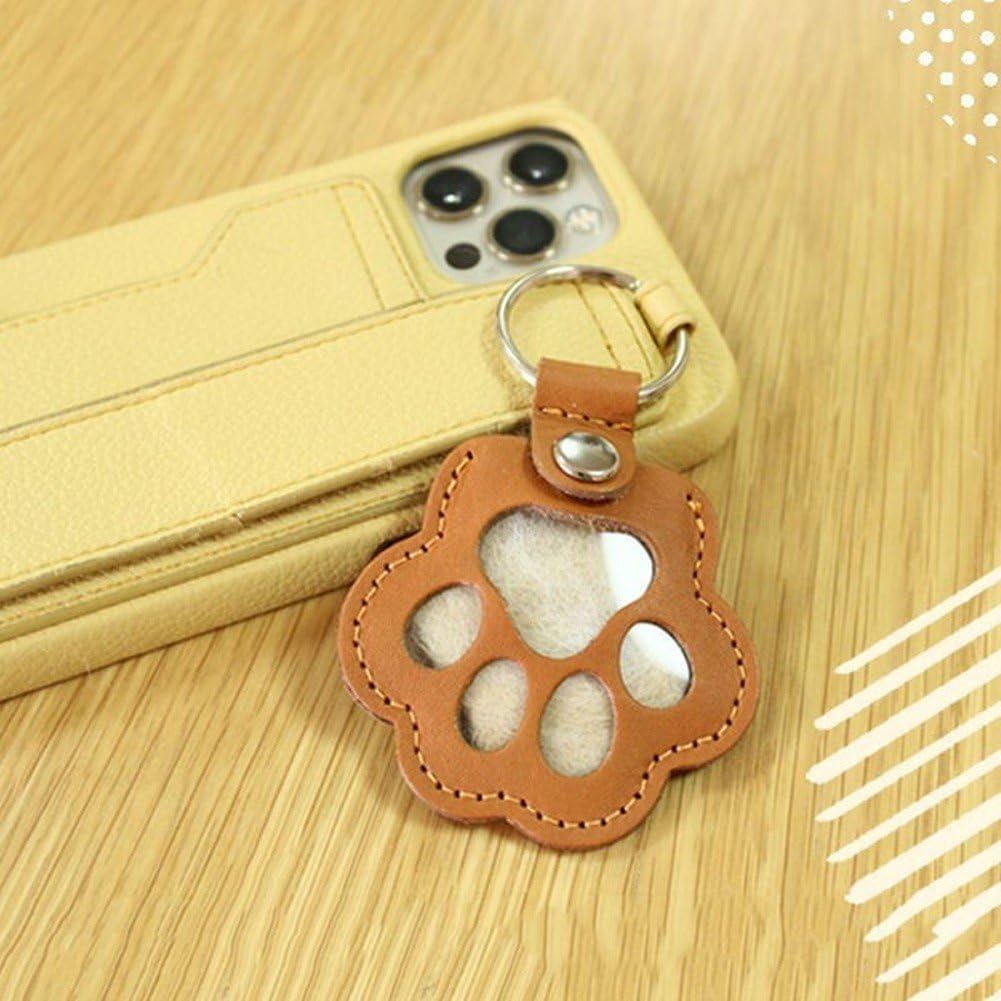 Pet Hair Storage Bag 3pcs Leather Cat Paw Keychain Portable Pet Hair Memorial Keepsake Keyring for Pet Commemorative - Image 6