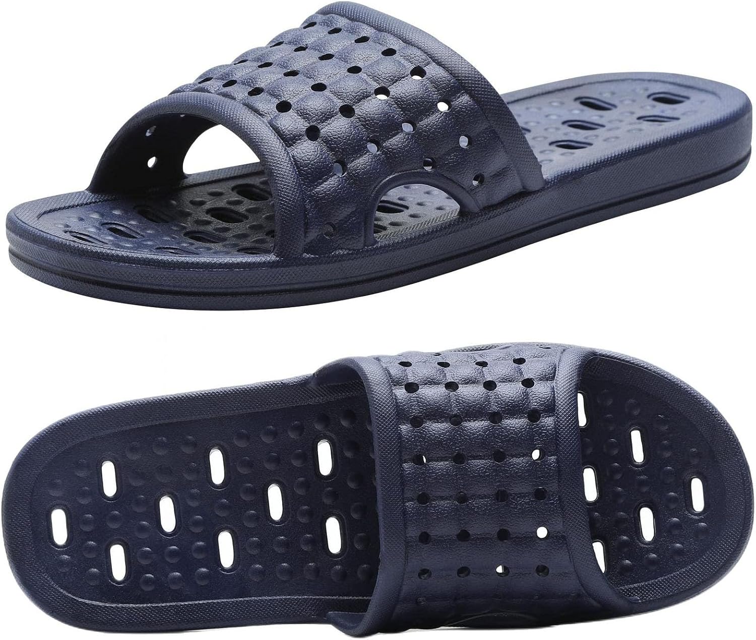 Quick Drying Shower Slippers non-slip Bathroom Slippers Drain Holes Shower Shoes for Women and Men Dorm pool gym - Image 1