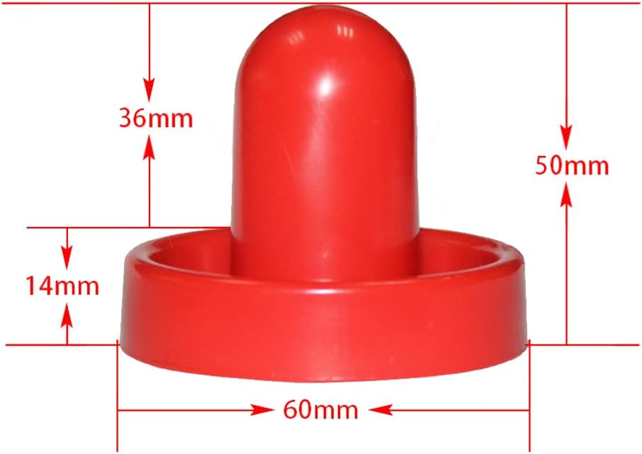 Air Hockey Pushers & Pucks Set, 60mm Mini Goal Handles Paddles Replacement Accessories for Game Tables - Red As Shown - Image 2