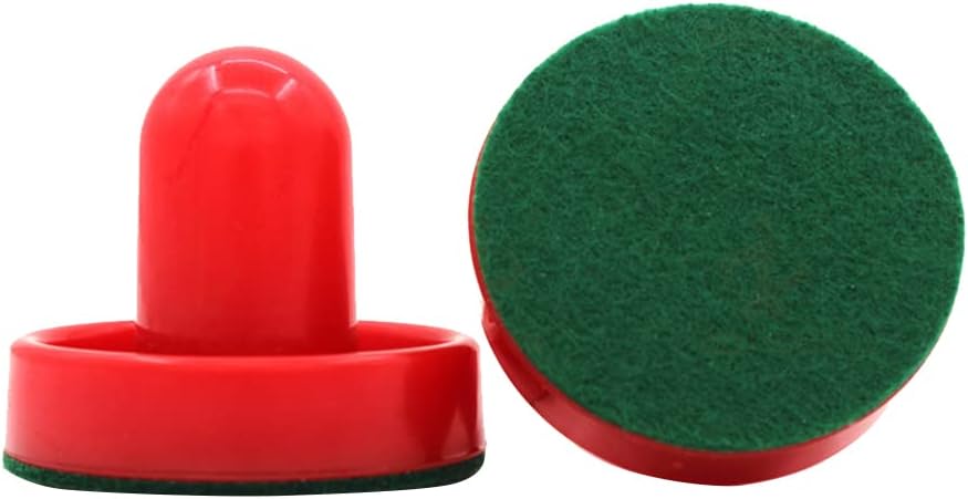 Air Hockey Pushers & Pucks Set, 60mm Mini Goal Handles Paddles Replacement Accessories for Game Tables - Red As Shown - Image 3