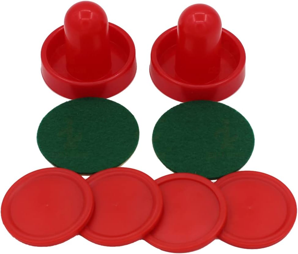 Air Hockey Pushers & Pucks Set, 60mm Mini Goal Handles Paddles Replacement Accessories for Game Tables - Red As Shown - Image 6