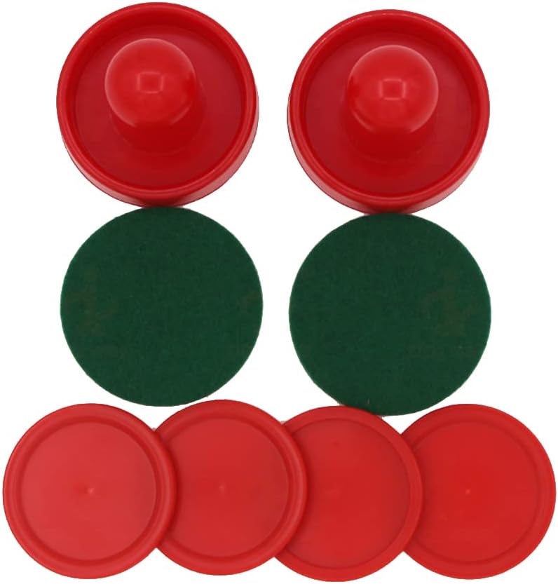Air Hockey Pushers & Pucks Set, 60mm Mini Goal Handles Paddles Replacement Accessories for Game Tables - Red As Shown - Image 7
