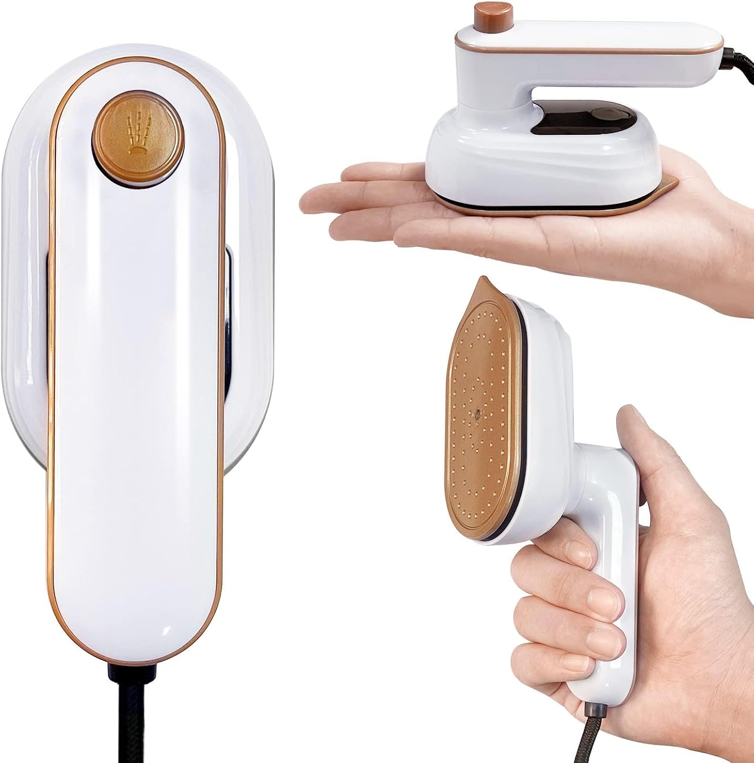 Mini Clothes Iron, Portable Mini Hand-held Travel Ironing Machine, Hand-held Dry and Wet Ironing Machine, Micro Steam Iron,Suitable for Home and Travel(White) - Image 1