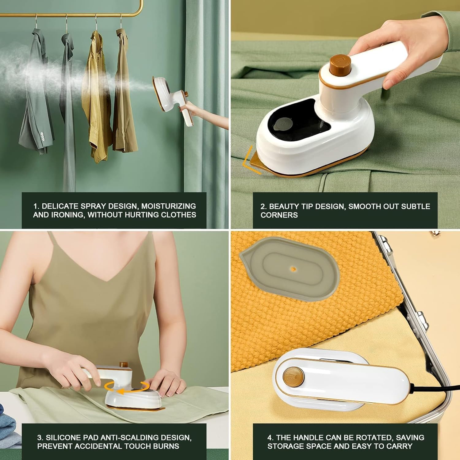 Mini Clothes Iron, Portable Mini Hand-held Travel Ironing Machine, Hand-held Dry and Wet Ironing Machine, Micro Steam Iron,Suitable for Home and Travel(White) - Image 5