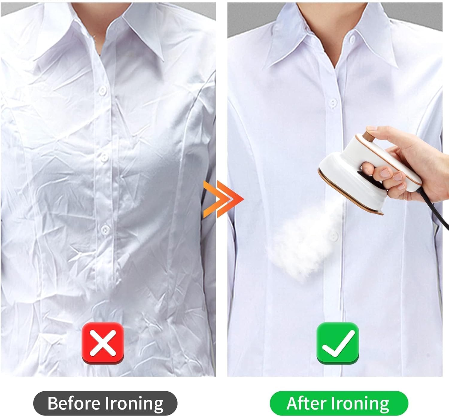 Mini Clothes Iron, Portable Mini Hand-held Travel Ironing Machine, Hand-held Dry and Wet Ironing Machine, Micro Steam Iron,Suitable for Home and Travel(White) - Image 7