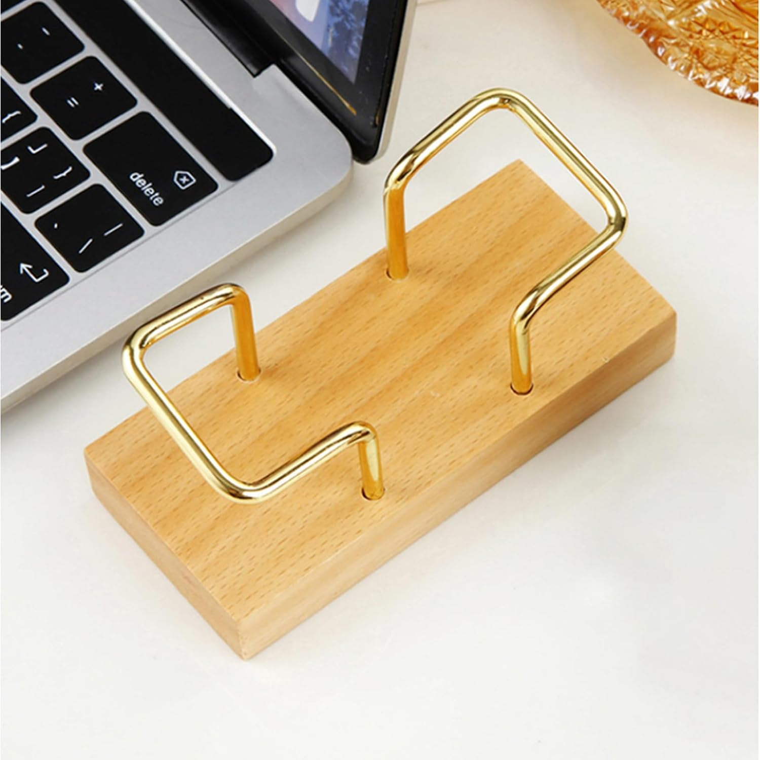 2PCS Wooden Business Card Holder for Desk,Creative Desk and Tabletop Display Stand for Office,Elegant Wood Card Stand Holder for Professional Use,Unique Business Card Organizer with Natural Finish - Image 3