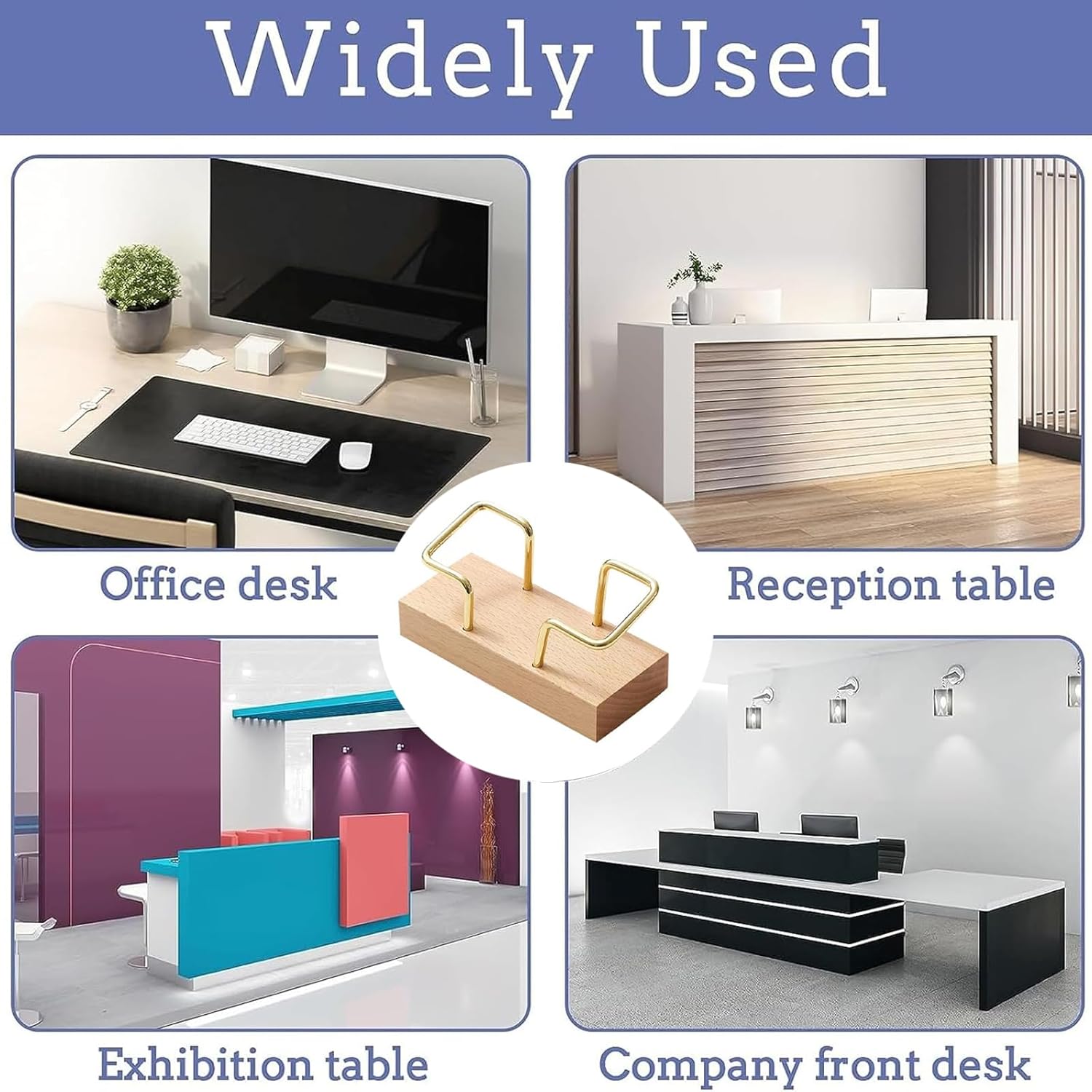 2PCS Wooden Business Card Holder for Desk,Creative Desk and Tabletop Display Stand for Office,Elegant Wood Card Stand Holder for Professional Use,Unique Business Card Organizer with Natural Finish - Image 4