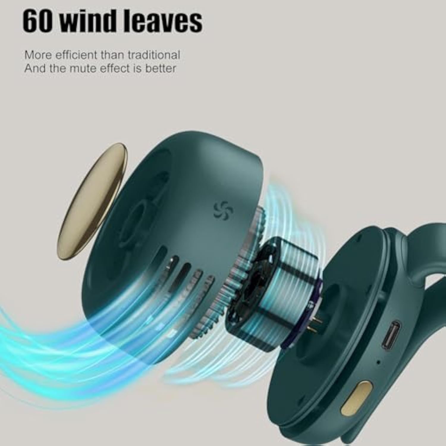 Portable Silent Mini Bladeless Fan Clip On, mini clip on fan, portable mini bladeless fan clip on, Suitable for Outdoor & Travel & Office, Travel Accessories (white, 1pcs) - Image 3