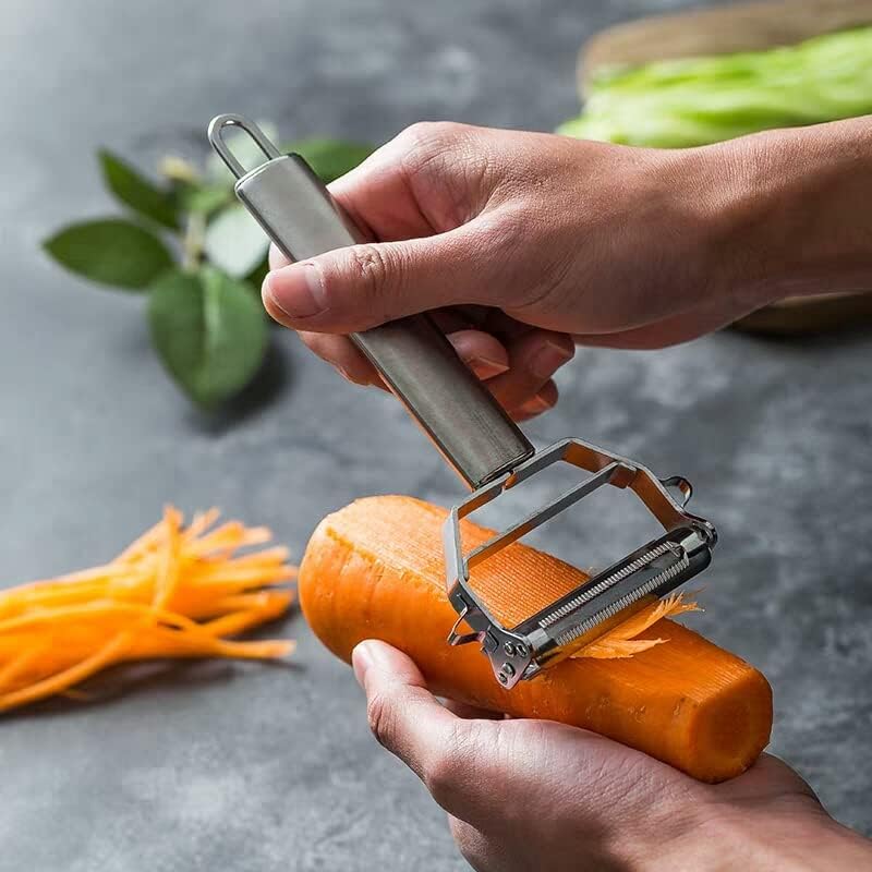 Vegetable Peeler & Potato Peelers for Kitchen, Fruit, Carrot, Veggie Julienne Peeler, Shredded Carrots, Cucumber Julienne Slicer Vegetable Cutter, Dual Blade Stainless Steel Peeler - Image 4