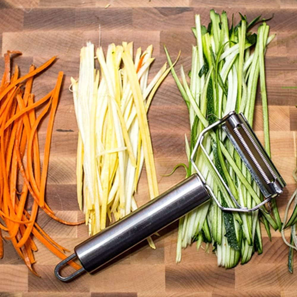 Vegetable Peeler & Potato Peelers for Kitchen, Fruit, Carrot, Veggie Julienne Peeler, Shredded Carrots, Cucumber Julienne Slicer Vegetable Cutter, Dual Blade Stainless Steel Peeler - Image 5