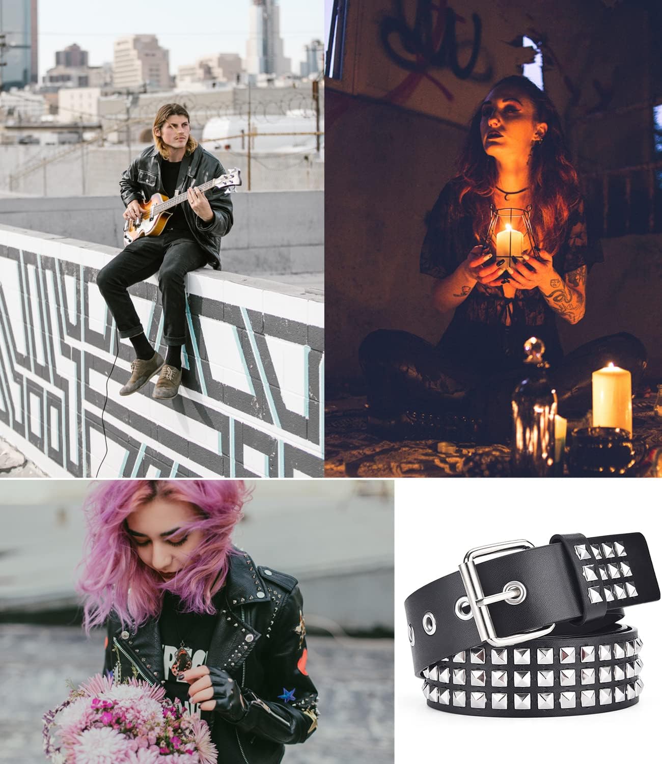 Studded Belts Women Y2K Stud Punk Rock Woman Girls Black Waist Belt for Cosplay Halloween - Image 6