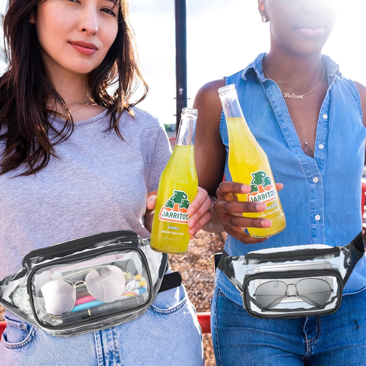 Clear Fanny Pack Stadium Approved, Waterproof Transparent Waist Bag, Clear Purse Adjustable Belt Bag for Travel, Beach, Events, Concerts Bag, Black, AB9285 - Image 2