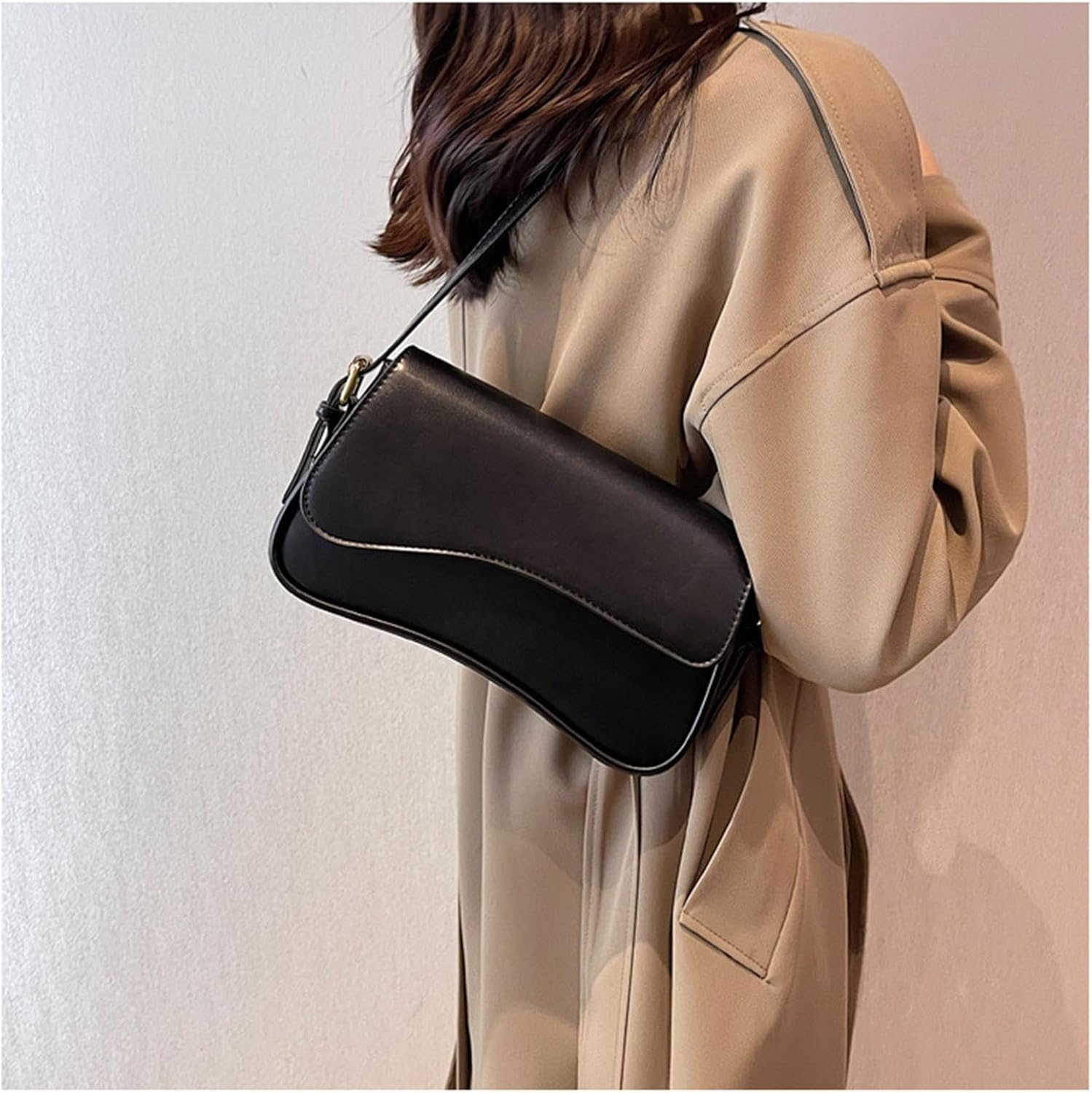 Women's Crescent Shoulder Bags Retro Y2k 90s Hobo Handbags Top Handle Faux Leather Underarm Bag Fashion Clutch Purses - Image 2