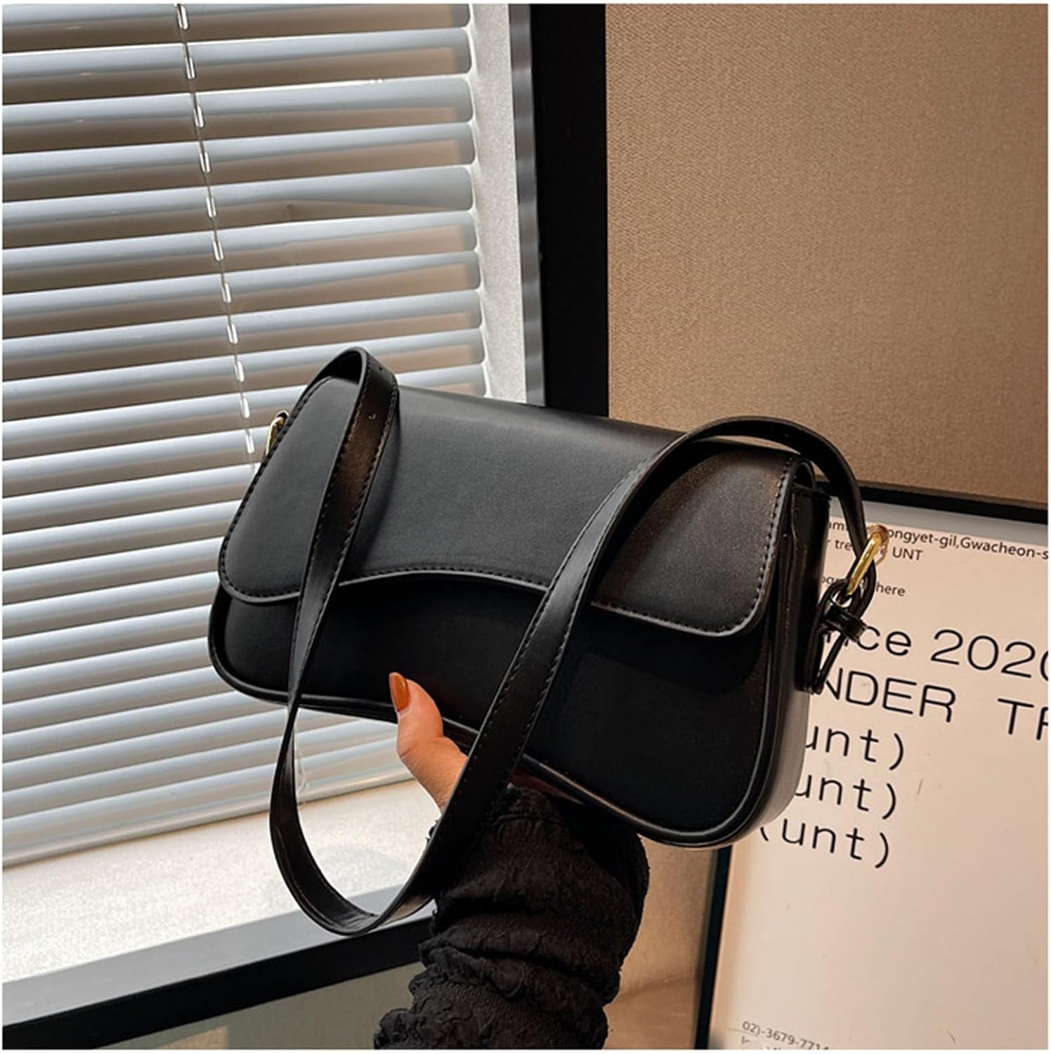 Women's Crescent Shoulder Bags Retro Y2k 90s Hobo Handbags Top Handle Faux Leather Underarm Bag Fashion Clutch Purses - Image 6