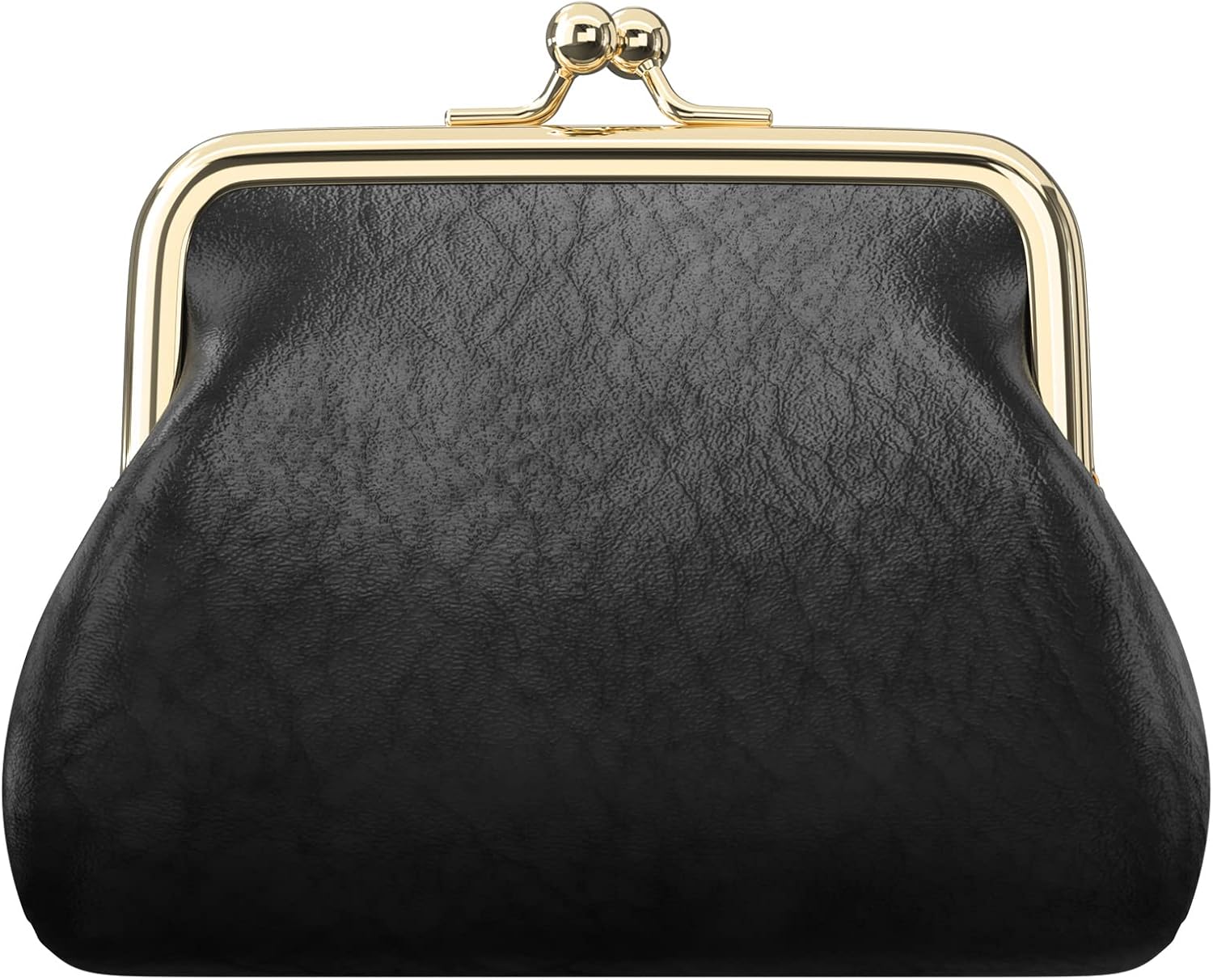 Coin Purse, Small PU Leather Change Purse, Coin Wallet with Clasp, Car Change Holder Pouch for Woman Men Kids Girls, Black - Image 1