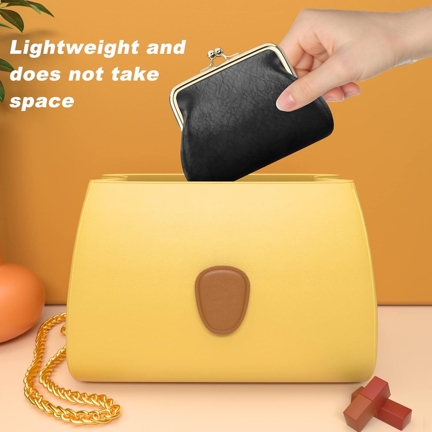 Coin Purse, Small PU Leather Change Purse, Coin Wallet with Clasp, Car Change Holder Pouch for Woman Men Kids Girls, Black - Image 7