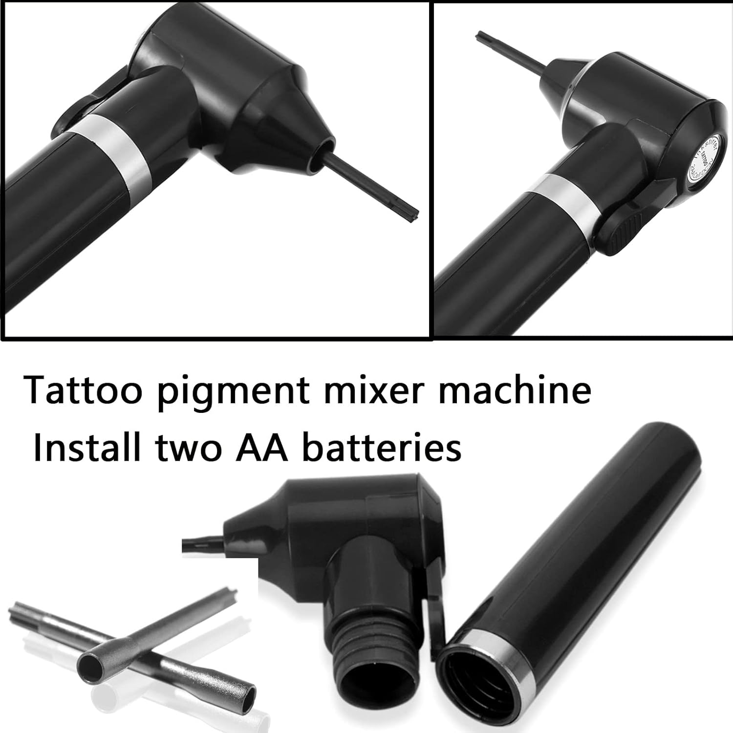 Tattoo Ink Mixer Machine Set -  Electric Tattoo Ink Blender with 100Pcs Mixing Sticks Set Ink Mixer Machine Tattoo Pigment Agitator Pigment Ink Sticks Ink Mixer Sticks for Tattoo Supply - Image 3