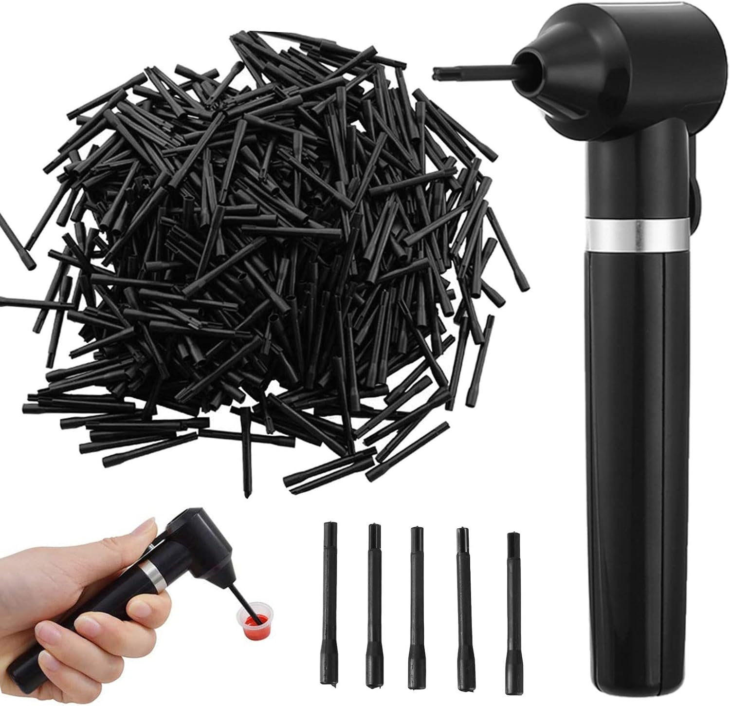 Tattoo Ink Mixer Machine Set -  Electric Tattoo Ink Blender with 100Pcs Mixing Sticks Set Ink Mixer Machine Tattoo Pigment Agitator Pigment Ink Sticks Ink Mixer Sticks for Tattoo Supply - Image 8
