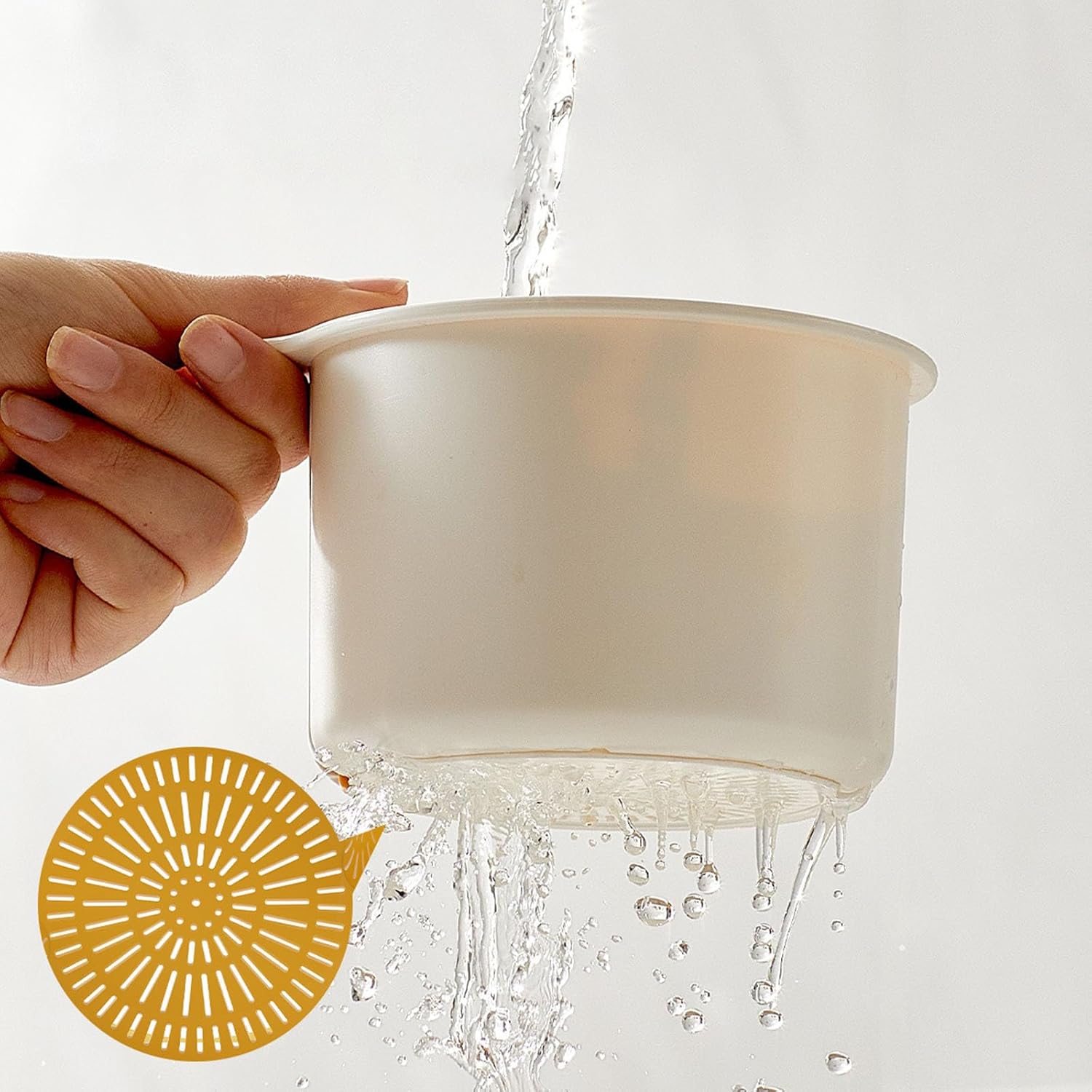 Kitchen Sink Strainer Basket, Self Cleaning Sink Food Waste Catcher, Faucet Hanging, Press Automatic Dumping Kitchen Draining Basket, Waste Rack Trash Catcher for Leftovers (Green+White+Yellow) - Image 7