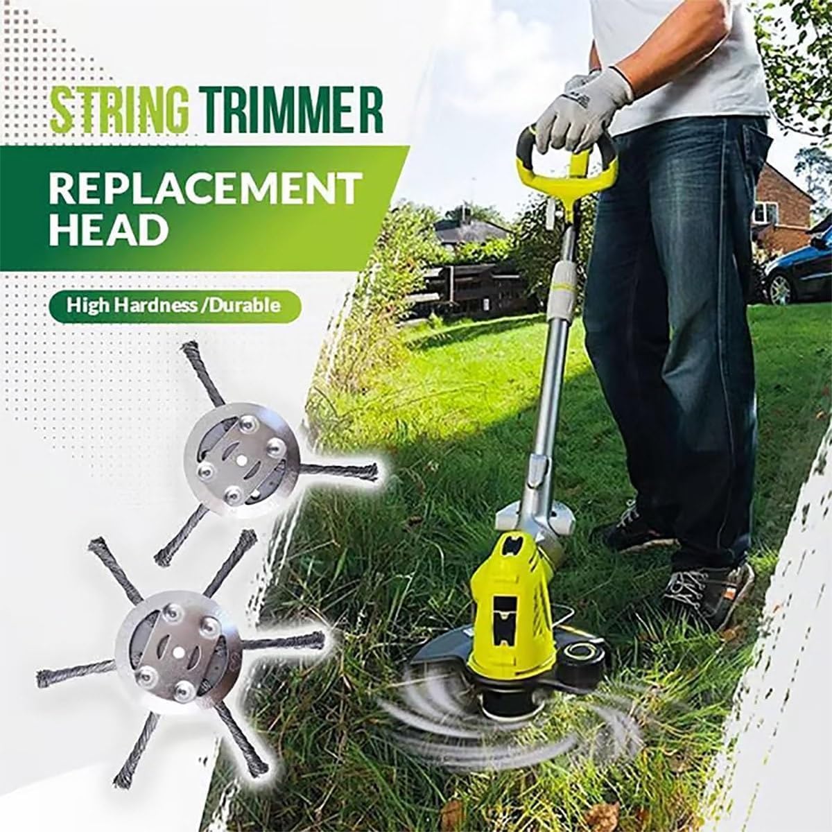 Universal Wire Weed Eater Head,Steel Wire Wheel Grass Trimmer,Steel Wire Weed Eater Head,Rotary Cutter Trimmer Head for String Trimmers, Gardening Lawnmower, Moss & Rust Removal (6 Knives) - Image 2
