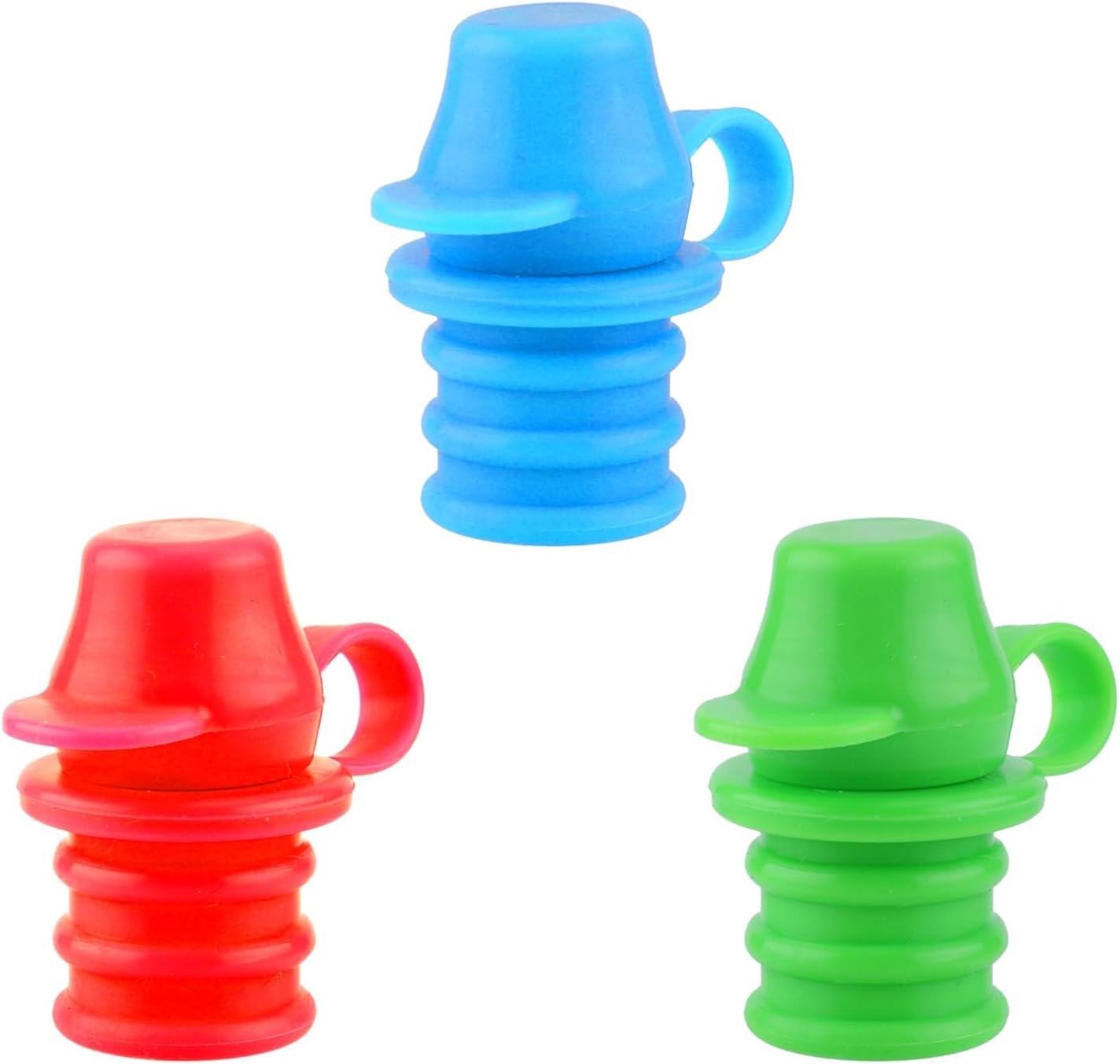 3pcs Silicone Water Bottle Top Spouts, No Spill Baby Food Pouch Toppers With Handle, Spout Adapter for Toddlers Kids Travel Essentials, Leak-Proof, BPA-Free - Image 1