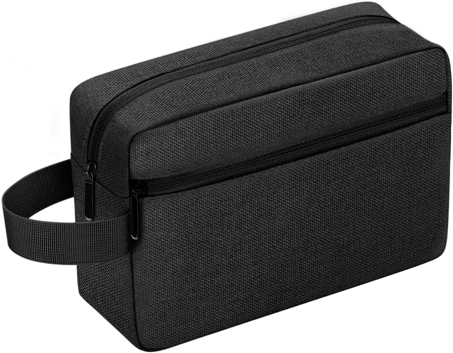 Waterproof Toiletry Bag for Men - Travel Shaving & Cosmetic Organizer with Handle, Portable Gym Shower Bathroom Essentials Bag, Durable Water-Resistant Toiletries Accessories (Black) - Image 1