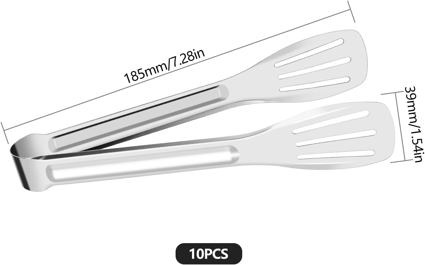 7 Inch Serving Tongs Buffet, Kitchen Cooking Tongs Stainless Steel Buffet Tongs Frying Tong for Pasta Salad BBQ Cake Home Birthday Wedding Candy Bar Party (10 pcs) - Image 2