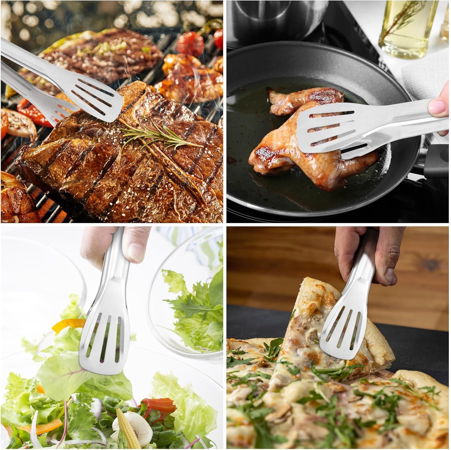 7 Inch Serving Tongs Buffet, Kitchen Cooking Tongs Stainless Steel Buffet Tongs Frying Tong for Pasta Salad BBQ Cake Home Birthday Wedding Candy Bar Party (10 pcs) - Image 7