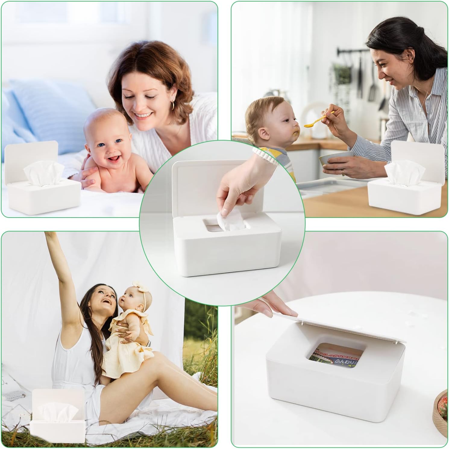 Baby Wipes Dispenser, Wipe Holder for Baby & Adult,Keeps Wet Tissue Fresh, Non-Slip Wipes Case, Flushable Wipe Container with Sealing Design Lid - Image 8