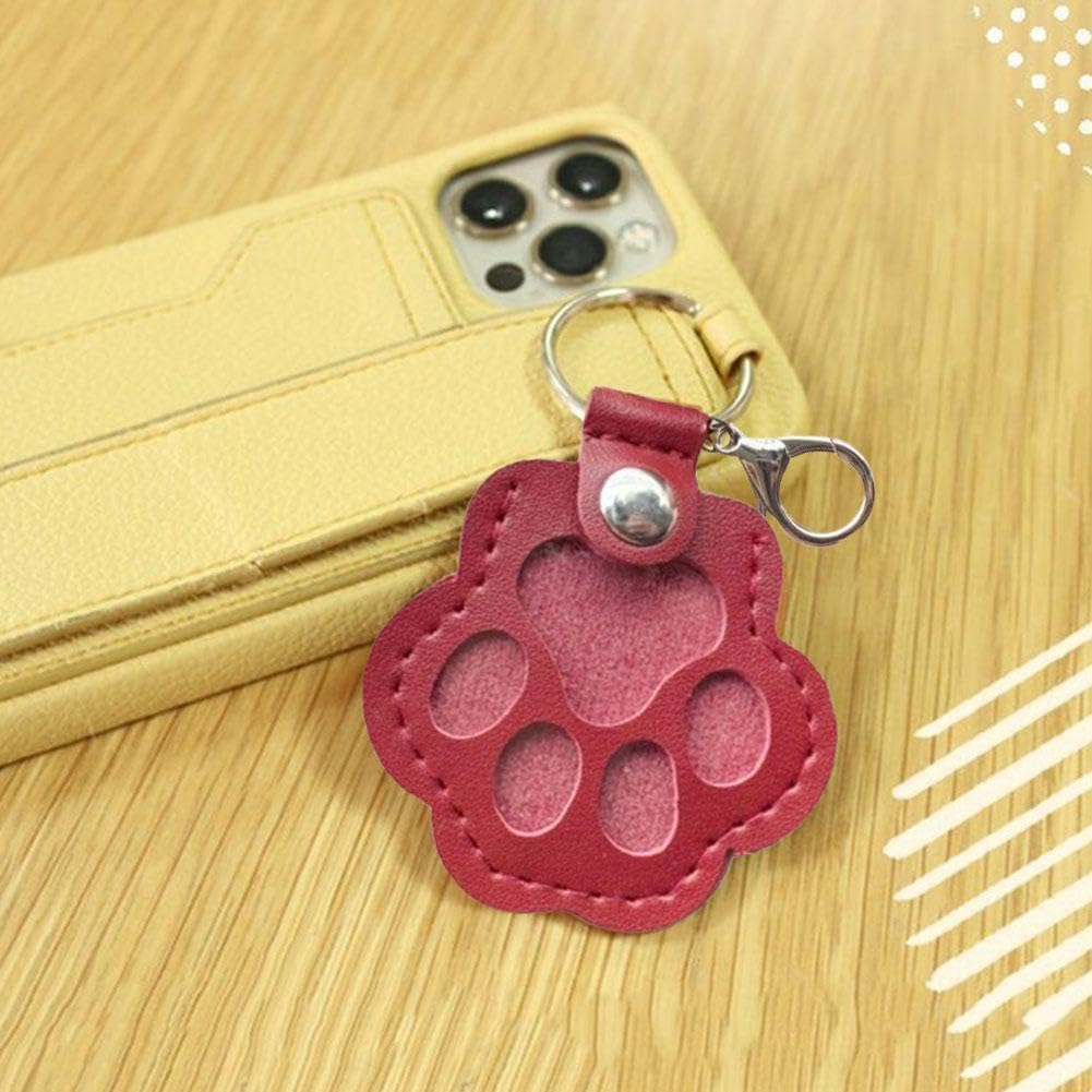 Pet Hair Keepsake Box for Dog, Pets Hair Storage Pouch Fur Memorial Keyring for Pet Commemorative,Dog Cat Paw Shape Leather Keychain Pendant - Image 6