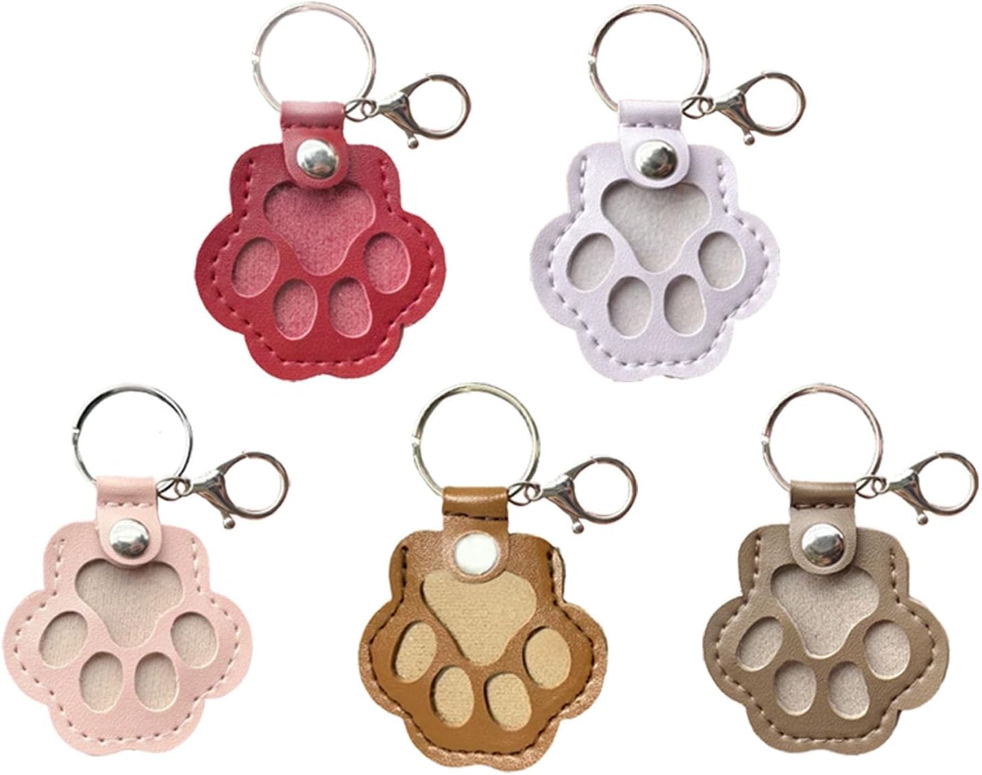 Dog Hair Keepsake Keychain, Dog Fur Storage Keychain, Cat Paw Shaped Keychains,For Bag Purse Paw Charm Key Holder - Image 1
