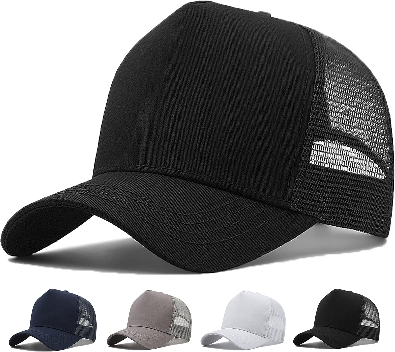 Oversize XXL Mesh Trucker Hat Big Head Hats for Men High Crown Baseball Cap Breathable Dad Hat Adjustable 23.6