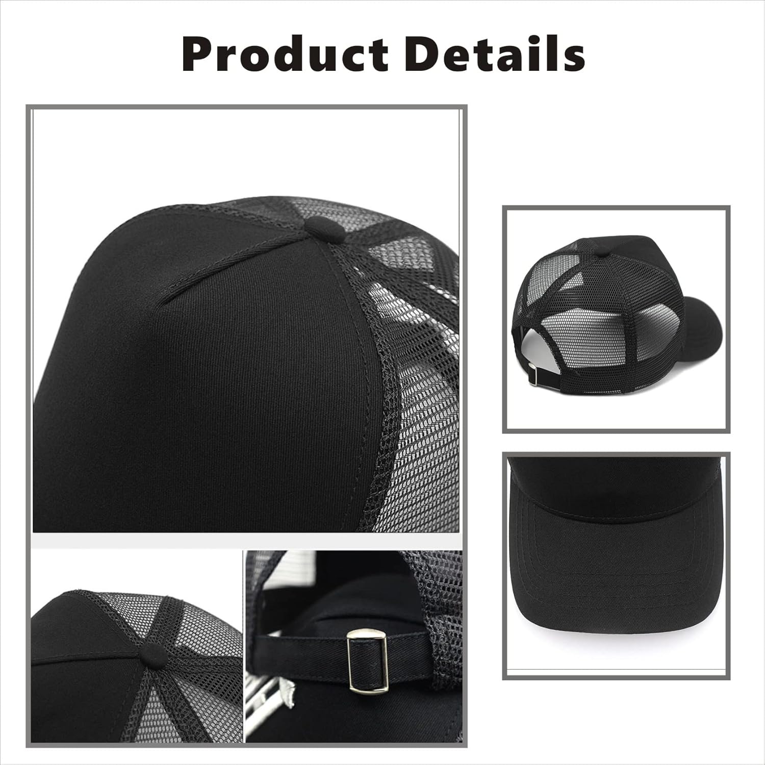 Oversize XXL Mesh Trucker Hat Big Head Hats for Men High Crown Baseball Cap Breathable Dad Hat Adjustable 23.6
