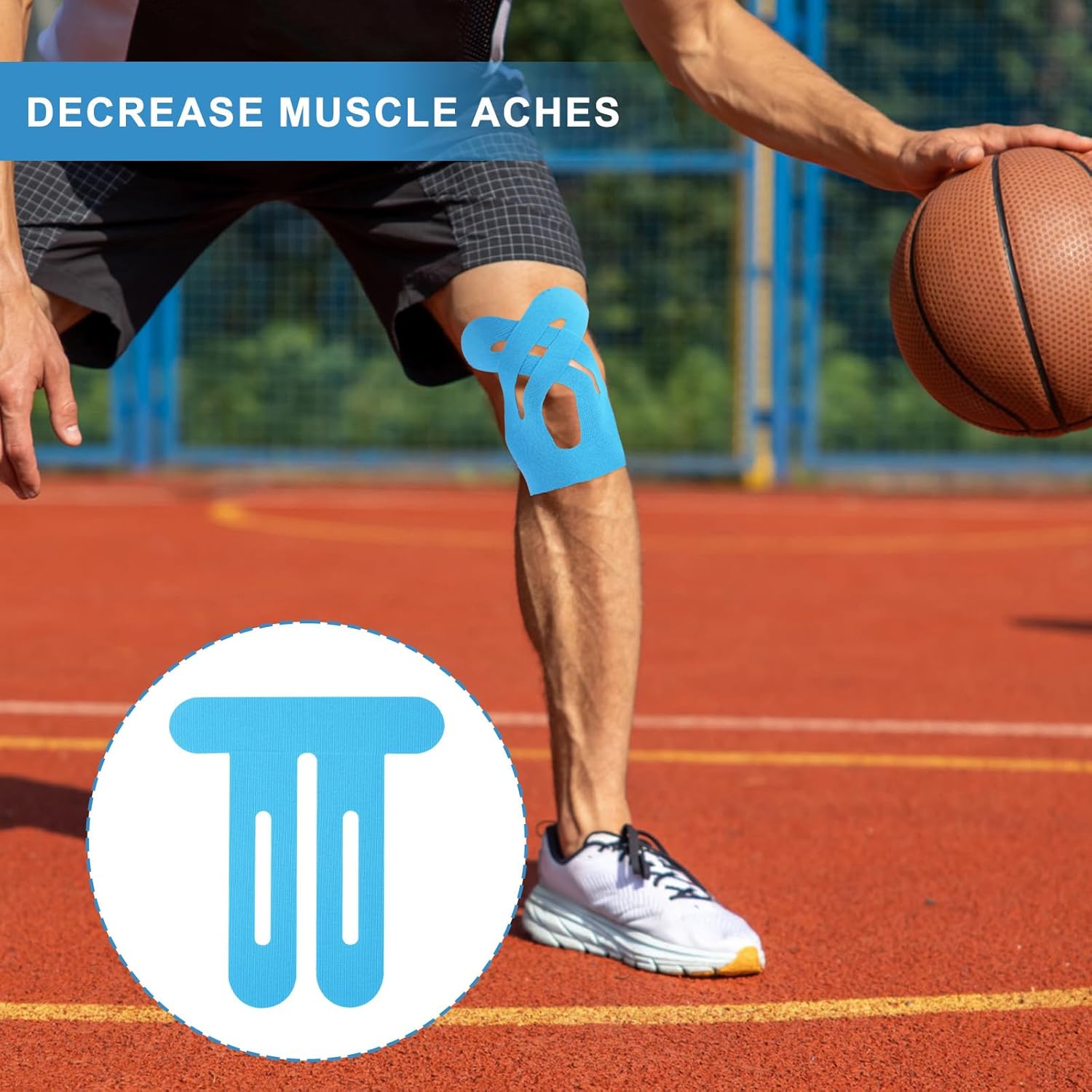 15pcs Precut Kinesiology Tape for Knees, Breathable & Waterproof Pre Cut Sport Tape Running Accessories Elastic Muscle Athletic Physio Kinetic Sticker Strips for Knee Stability and Muscle Support - Image 7