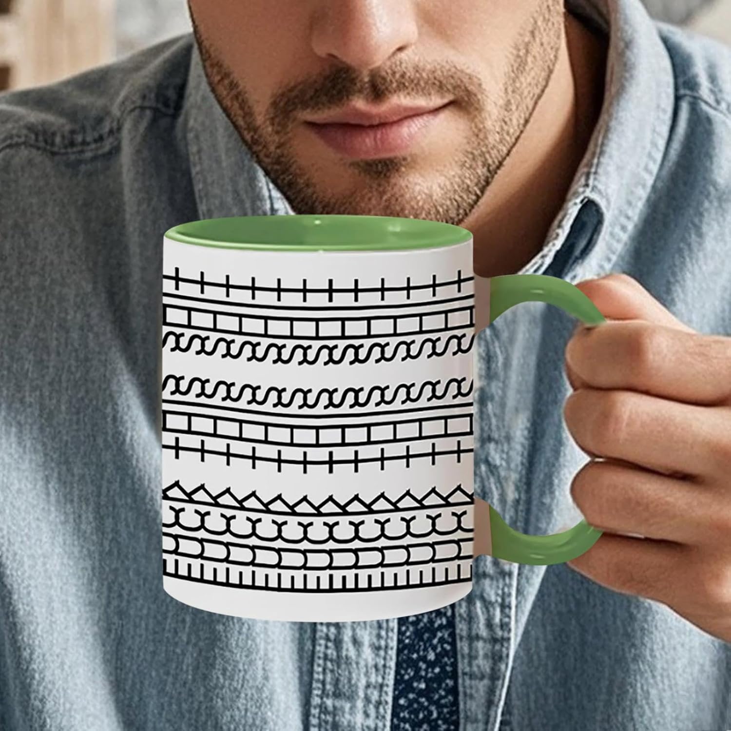 Fuck This Shit Mug, Hidden Tea Cup, Hidden Message Coffee Mug, Funny Creative Ceramic Coffee Lover Gift, Unique Humor Adult Drink Cup for Work Bestie, Friend, Coworker (Green-350ML) - Image 3