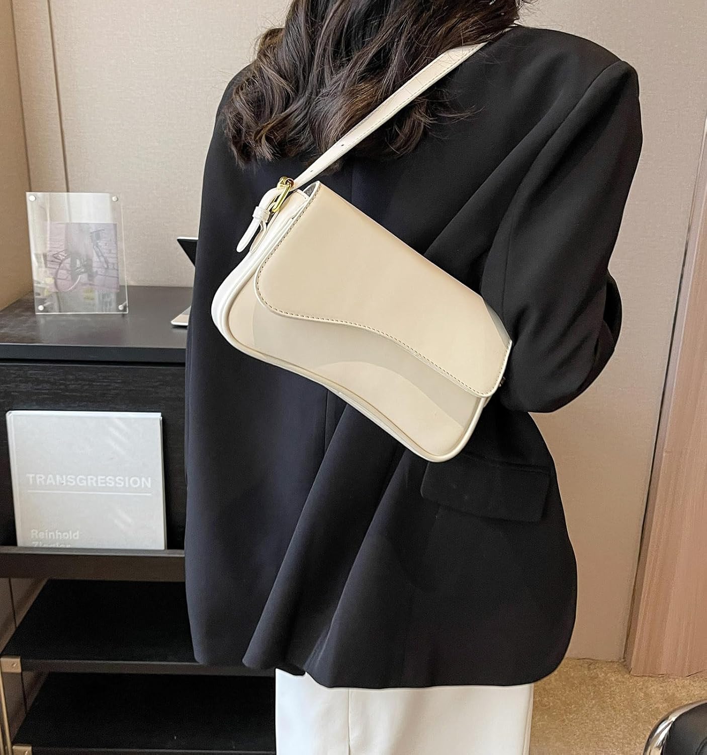 Women's Crescent Shoulder Bags Retro Y2k 90s Hobo Handbags Top Handle Faux Leather Underarm Bag Fashion Clutch Purses - Image 2