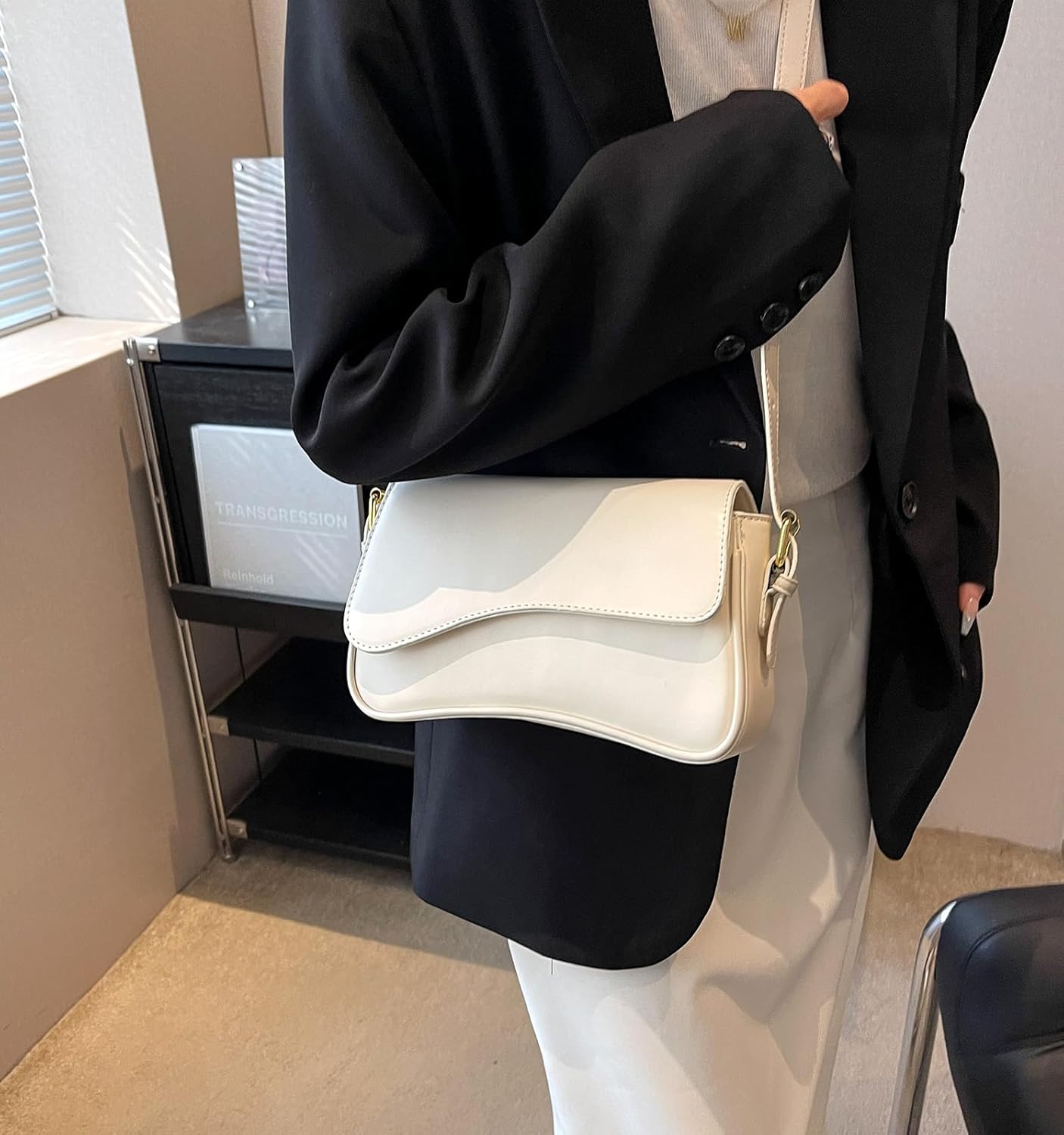 Women's Crescent Shoulder Bags Retro Y2k 90s Hobo Handbags Top Handle Faux Leather Underarm Bag Fashion Clutch Purses - Image 6