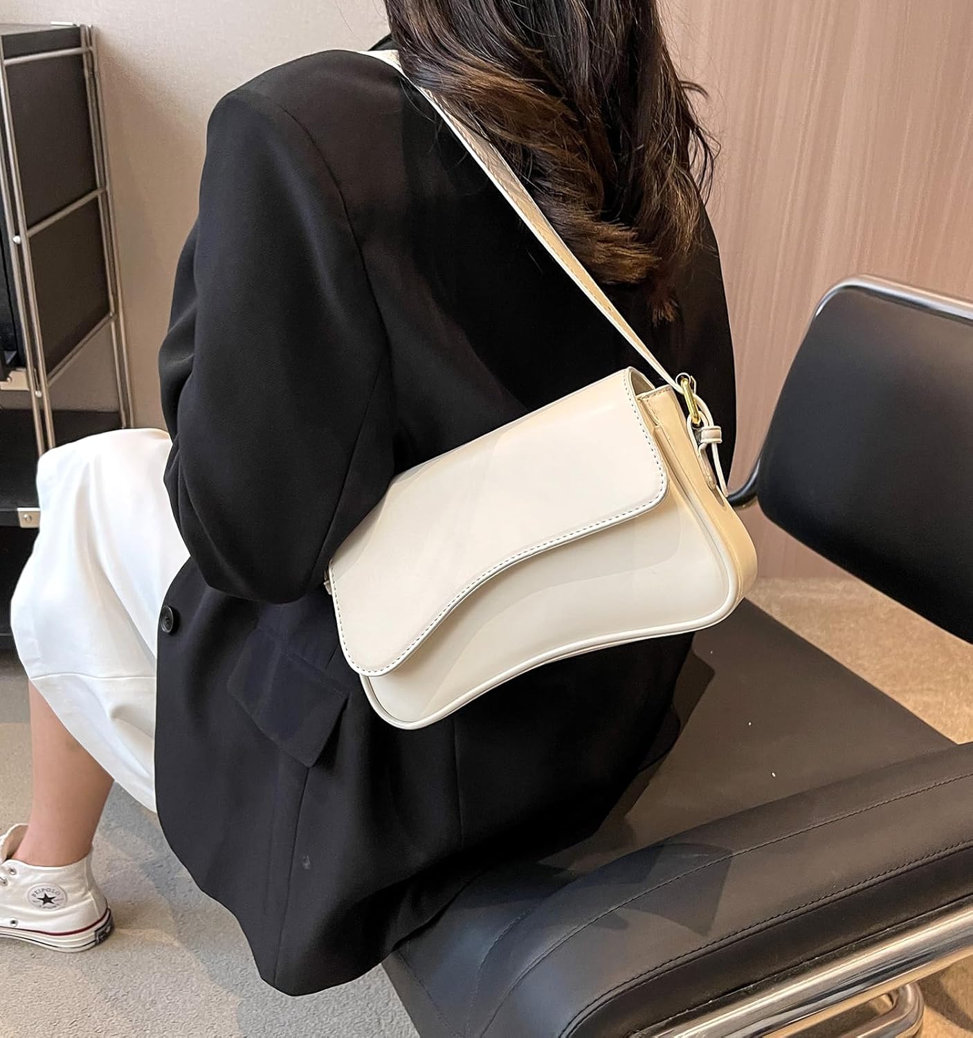 Women's Crescent Shoulder Bags Retro Y2k 90s Hobo Handbags Top Handle Faux Leather Underarm Bag Fashion Clutch Purses - Image 7