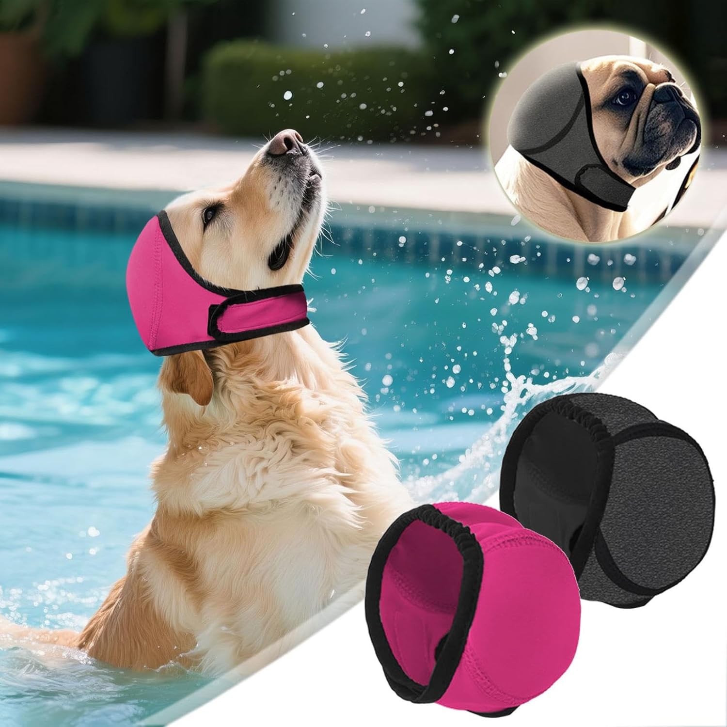Dog Swimming Cap, Waterproof Ear Protection for Small, Medium & Large Dogs, Soft Comfortable Swim Hat for Baths, Pool and Beach Time (Grey, Large) - Image 5
