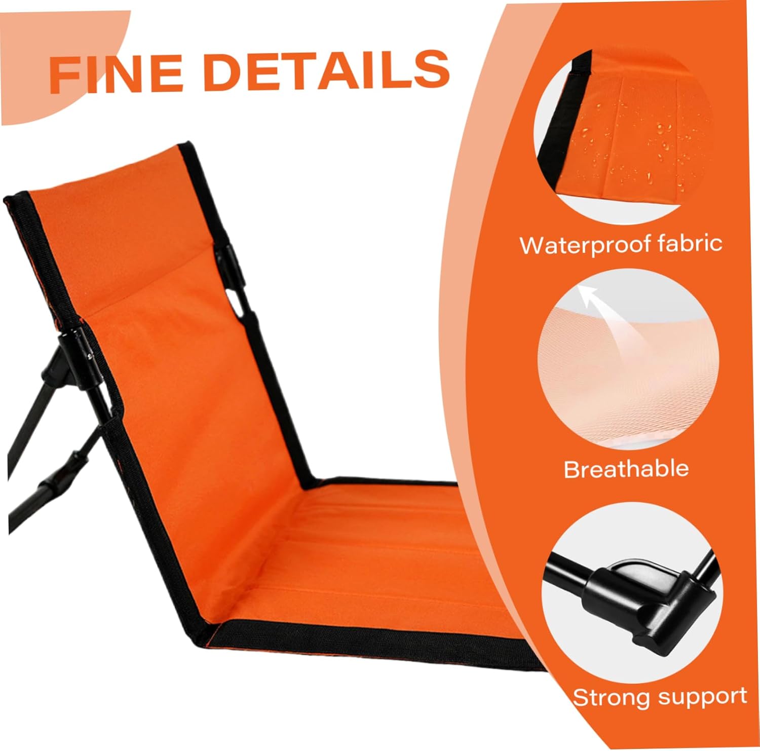 Reclining Beach Mat 15x43.3x15.8/15x26.8x15.8'' Oxford Cloth Waterproof Foldable Beach Lounge Chair Lightweight & Portable Lounger for Adults Holidays Camping Park - Image 6