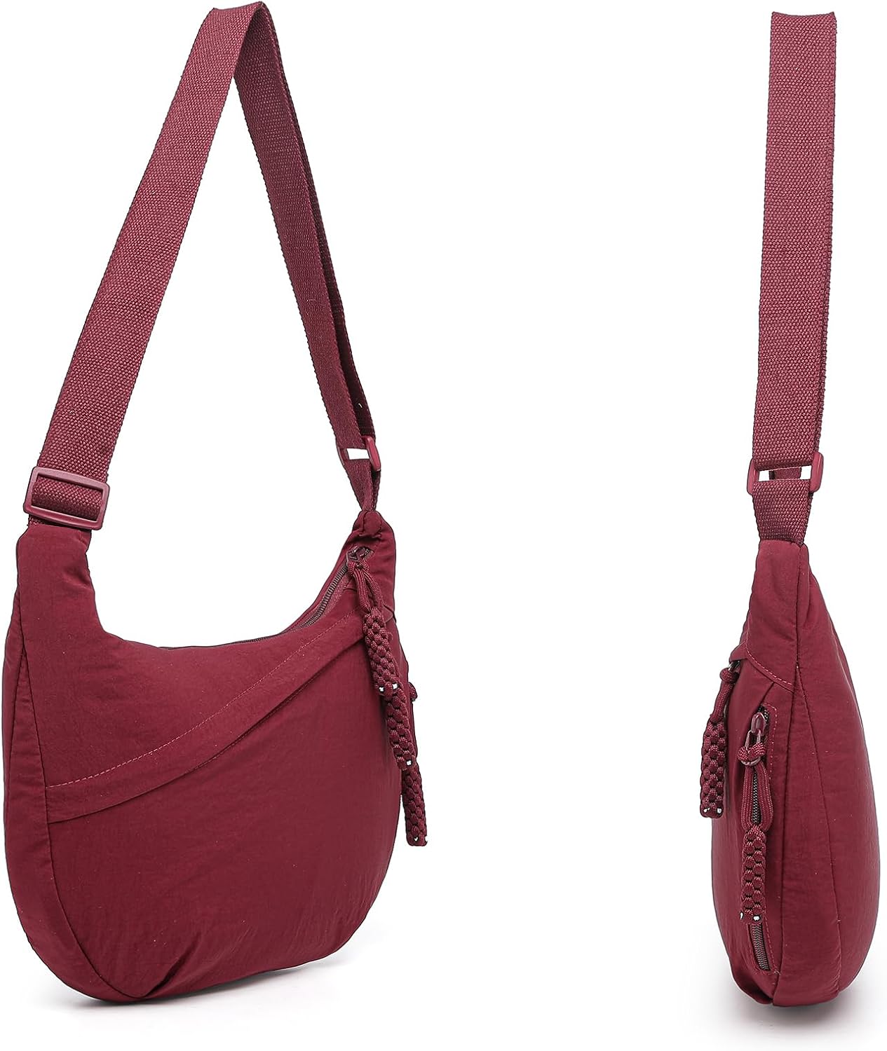Crescent Bag for Women Men Nylon Crossbody Bags Multi-Pocket Sling Bag Roomy Hobo Bags Moon Bag Slouchy Dumpling Bag - Image 5