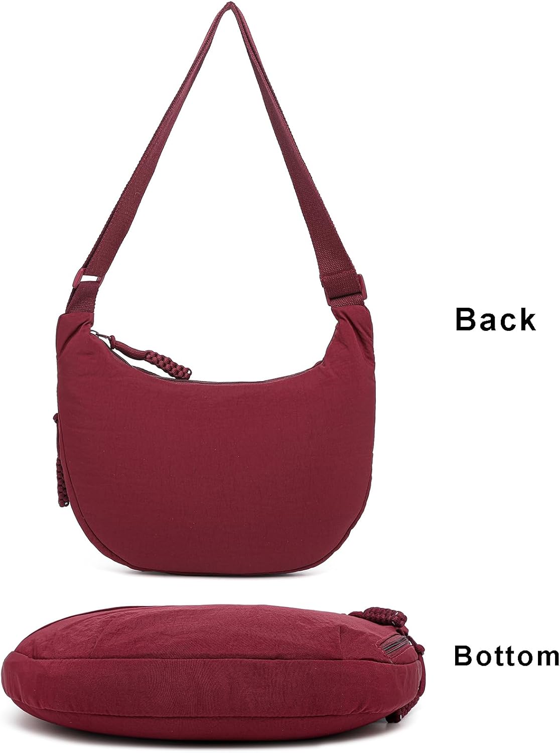 Crescent Bag for Women Men Nylon Crossbody Bags Multi-Pocket Sling Bag Roomy Hobo Bags Moon Bag Slouchy Dumpling Bag - Image 6