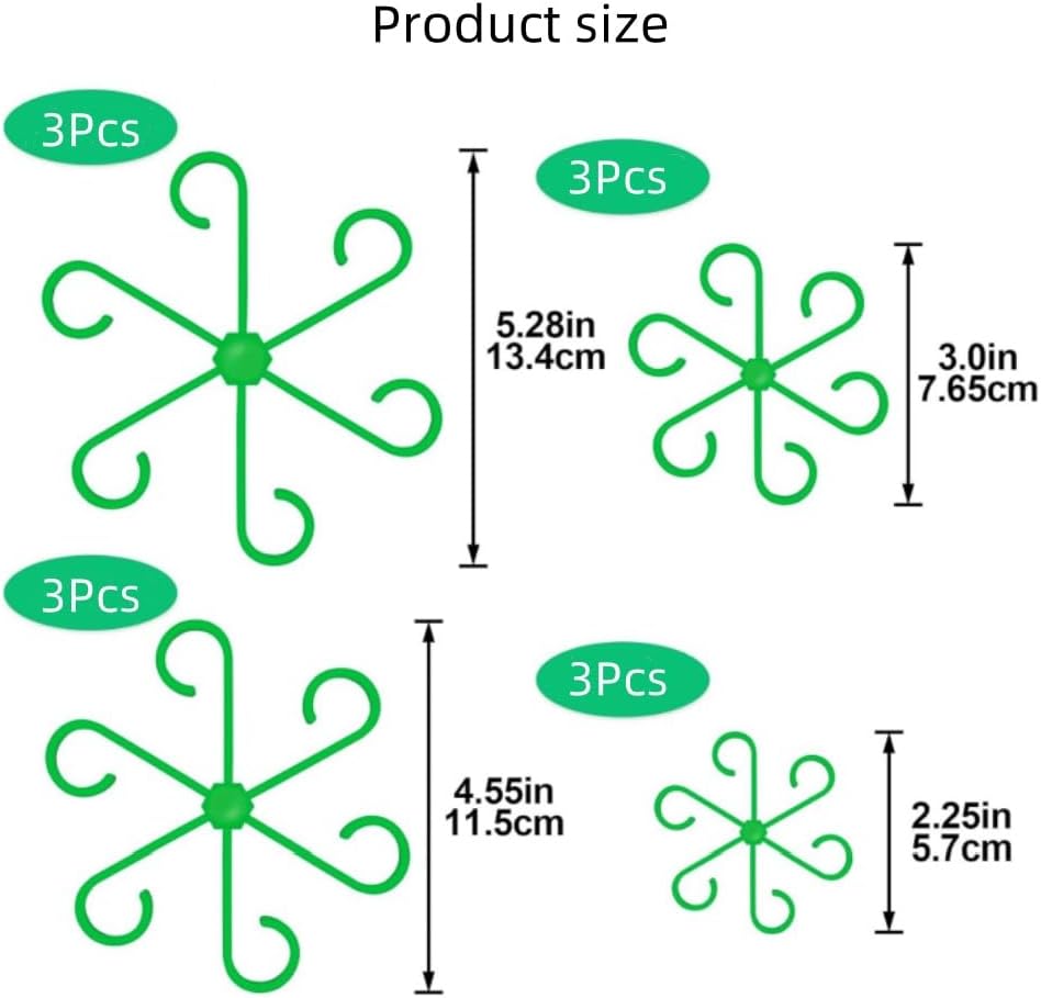 12PCS Plant Stem Support, 4 Sizes Climbing Houseplant Stem Holders, Reusable Flower Trellis Stem Hook Plant Care Growth Accessories for Flower Plants Indoor Outdoor - Image 2