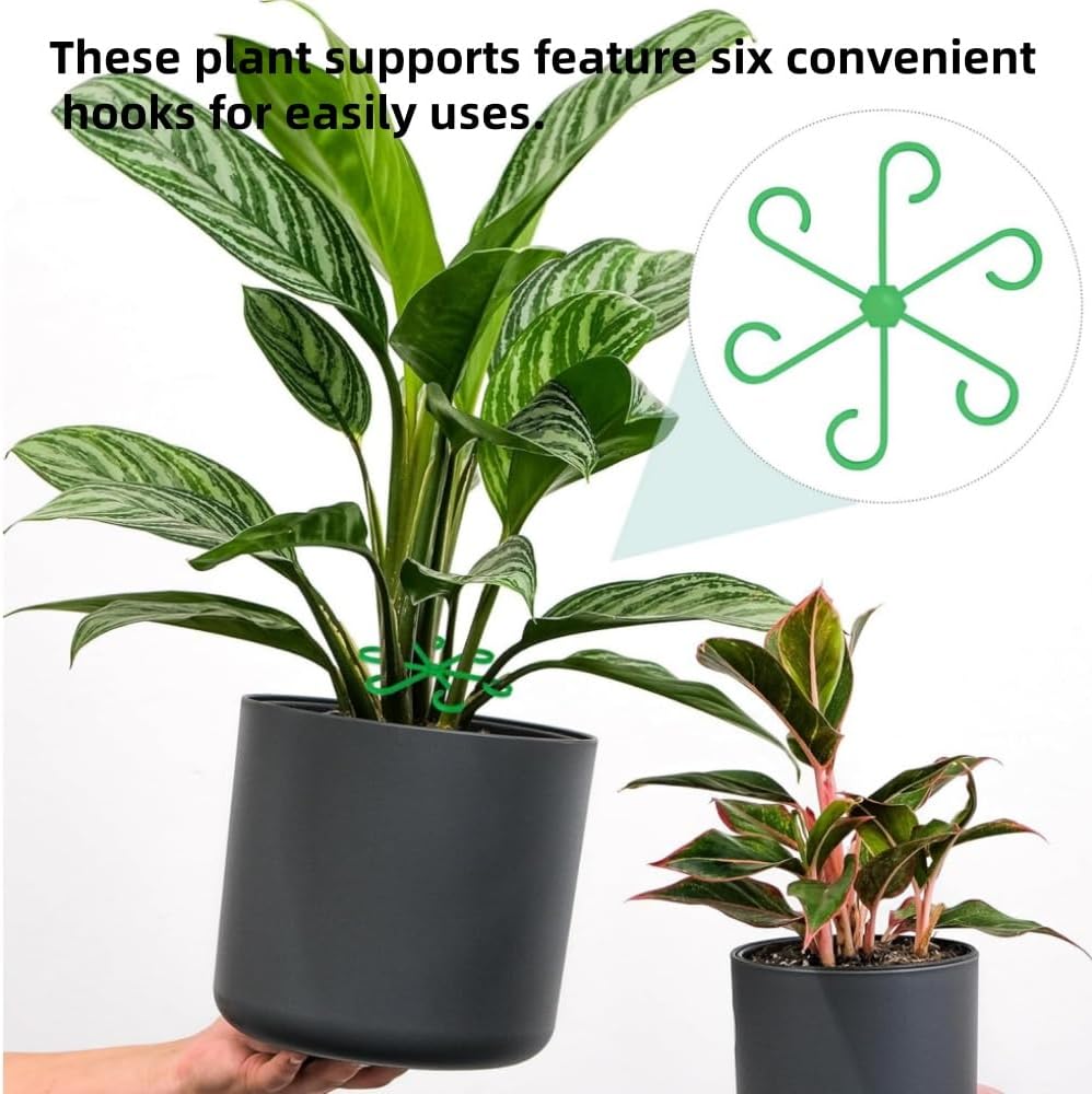 12PCS Plant Stem Support, 4 Sizes Climbing Houseplant Stem Holders, Reusable Flower Trellis Stem Hook Plant Care Growth Accessories for Flower Plants Indoor Outdoor - Image 4