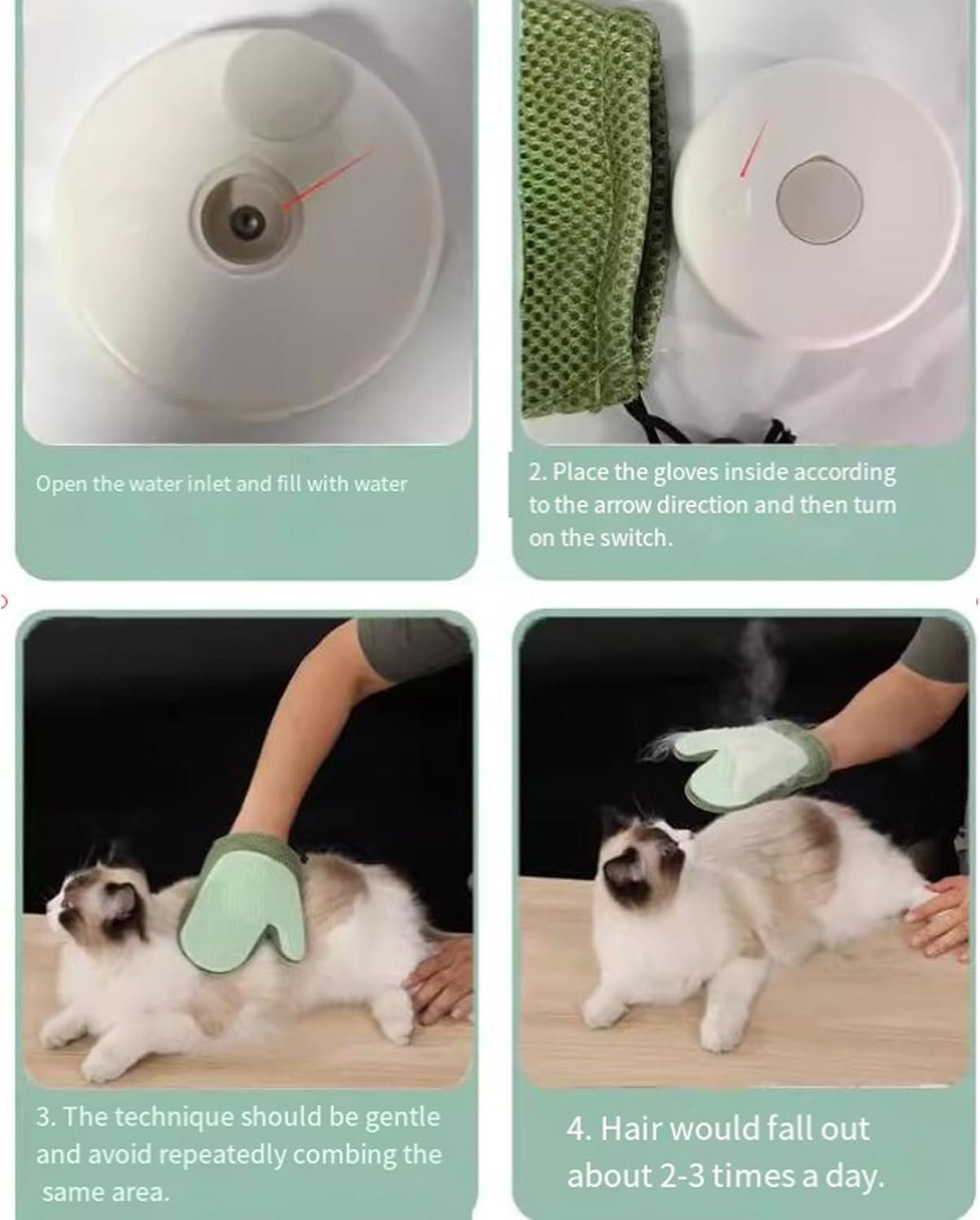 All-in-One Grooming Mist Glove for Pets, Grooming Mist Glove for Pets, Say Goodbye to Messy, Use Soothing Spray, Micro-Fine Spray to Lock Dandruff and Loose Hair (blue) - Image 8