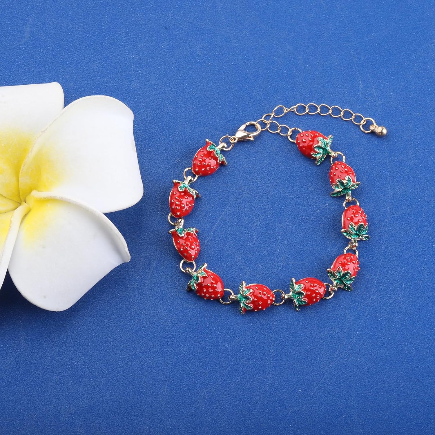 Strawberry Bracelet Fruit Strawberry Lover Gifts Strawberry Pendent Jewelry Strawberry Charm Bracelet - Image 2
