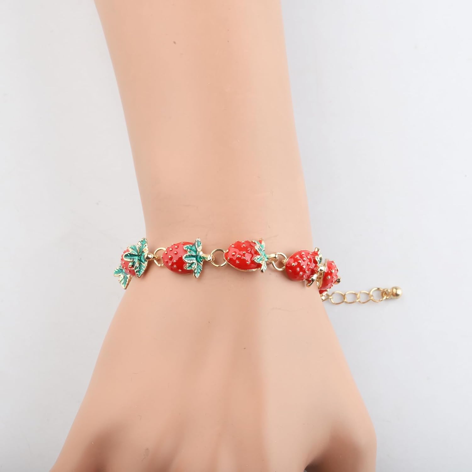 Strawberry Bracelet Fruit Strawberry Lover Gifts Strawberry Pendent Jewelry Strawberry Charm Bracelet - Image 4