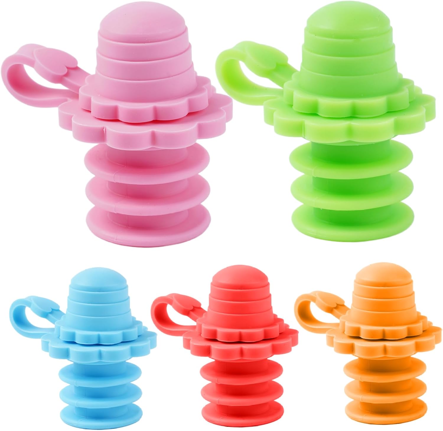 5 Pcs Silicone Bottle Spout Spill Proof Water Bottle Sippy Top Food-Grade Silicone Water Cap Portable Topper for Toddlers Kids and Adults Protects Kids Mouth... - Image 1