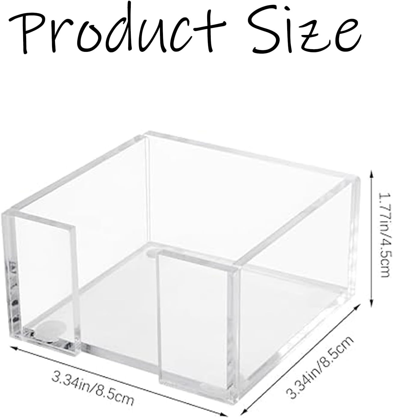 1pcs  3x3 Inch Acrylic Sticky Note Holder - Clear Desktop Organizer for Post-it Notes, Perfect for Office, Home & Classroom, Transparent Memo Pad Dispenser with Crystal Design - Image 2